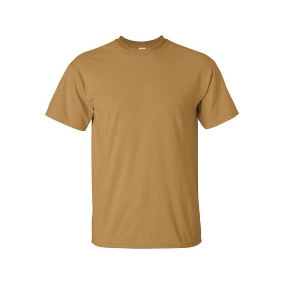 (5/$25‎ SALE ✅) GILDAN Antique Gold 100% Cotton Tees T-Shirt - Picture 1 of 7